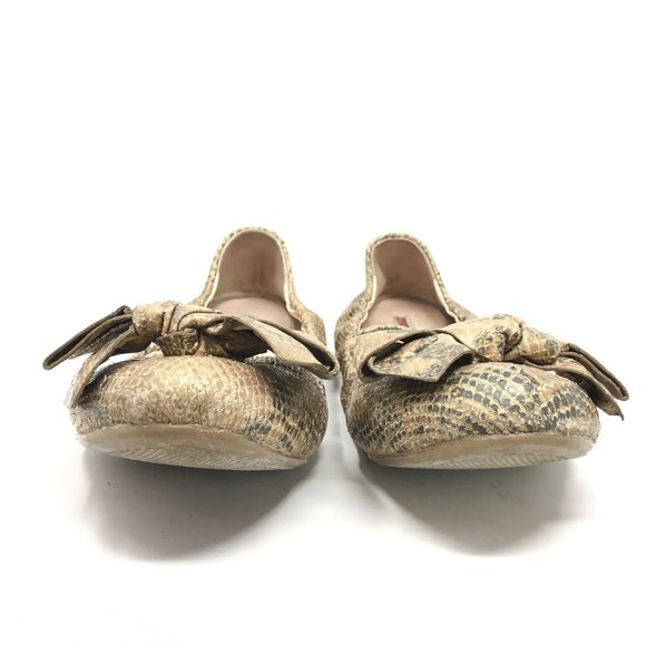 Prada Ballet Flats Shoes Size 40/10 US Gold Snake - Picture 6 of 10
